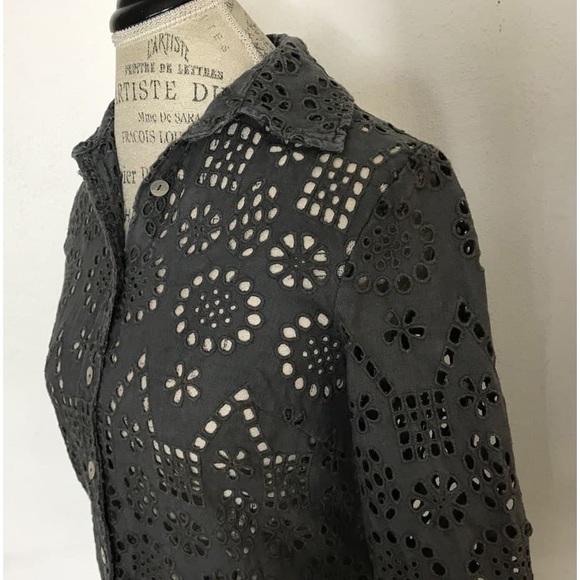 🌸 Anthropologie Gray Buttoned Down Dress By Spiegel Size 6 - Picture 9 of 11